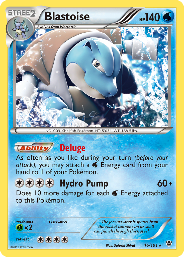 Blastoise 16/101 Rare Holo card from Plasma Blast