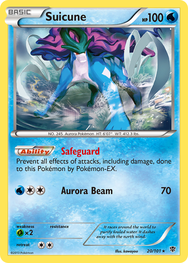 Suicune 20 Rare card from Plasma Blast