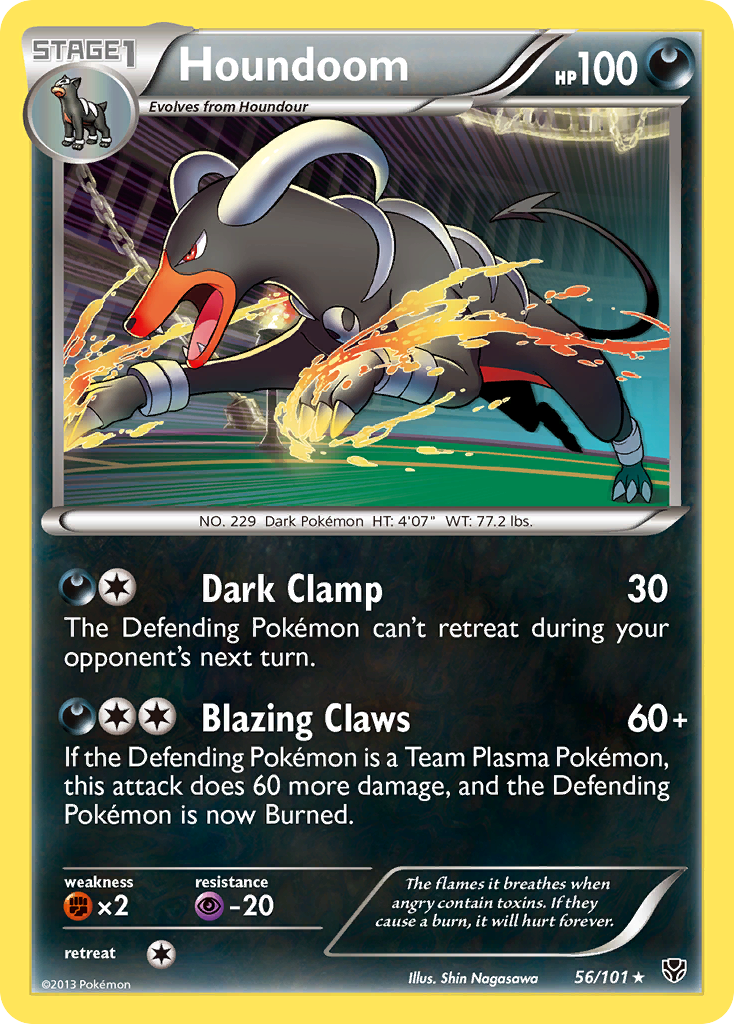 Houndoom 56 Rare Holo card from Plasma Blast