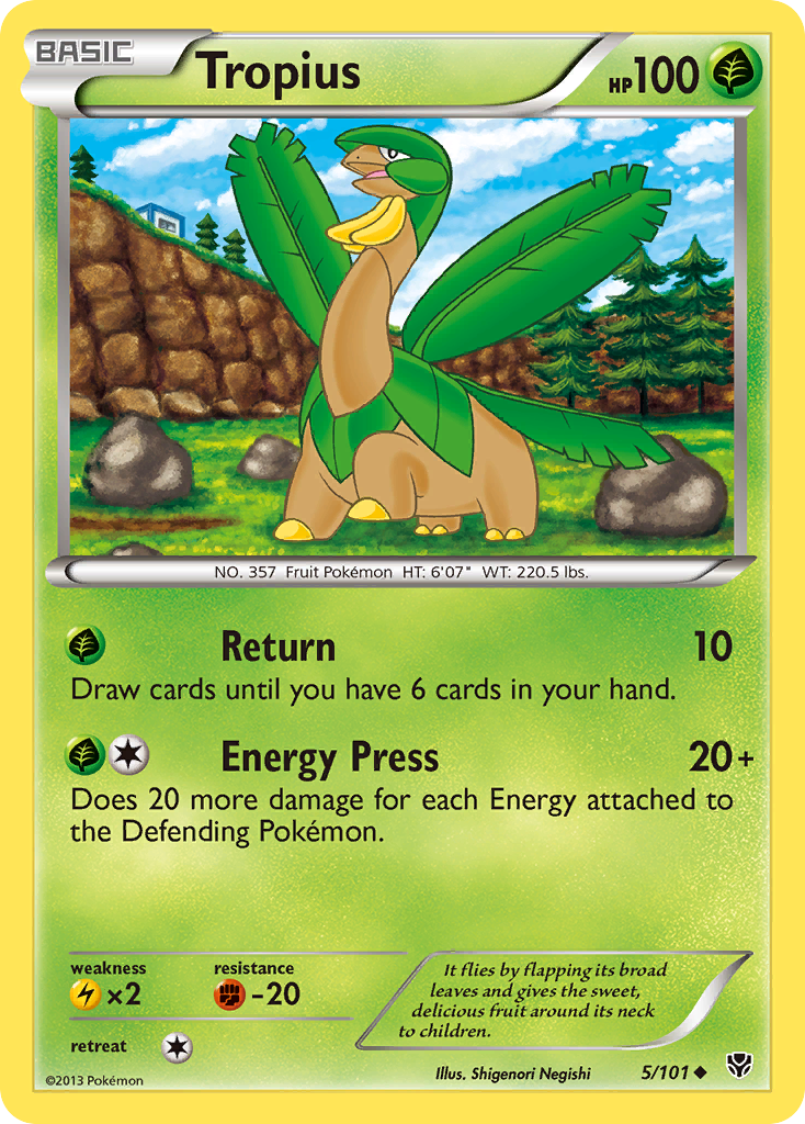 Tropius 5/101 Uncommon card from Plasma Blast