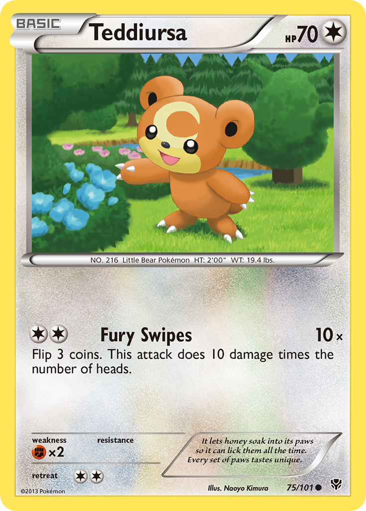 Teddiursa 75 Common card from Plasma Blast