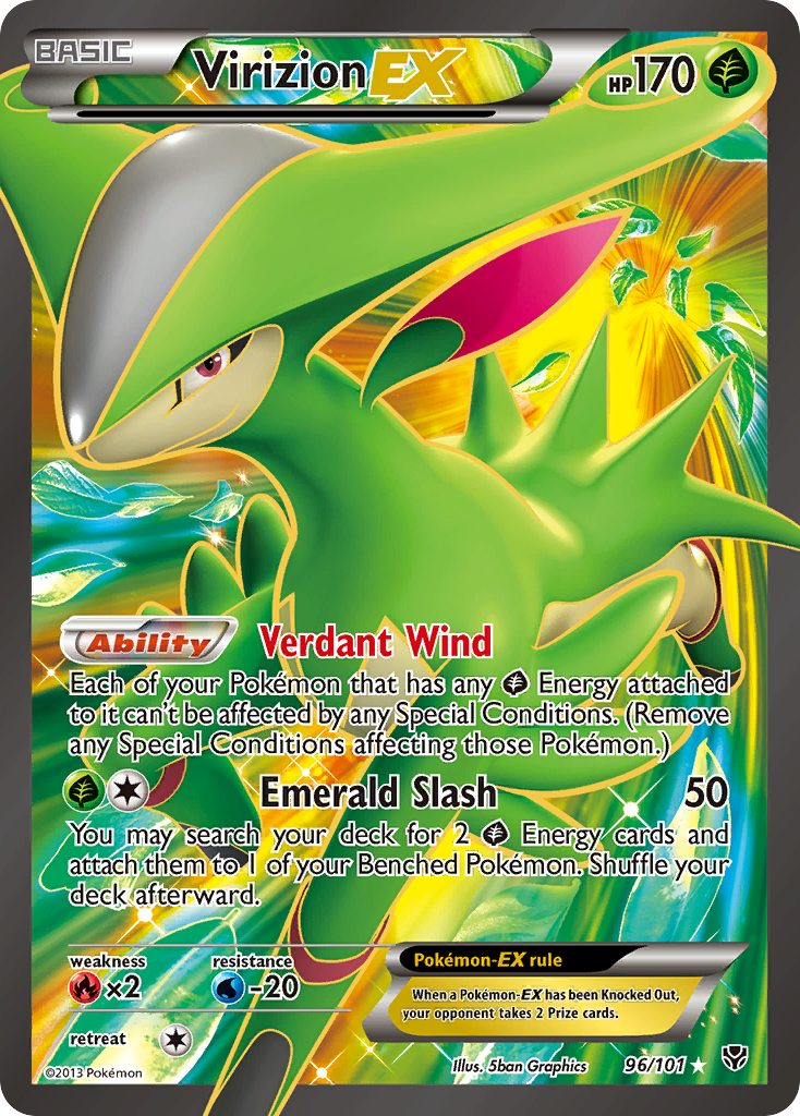 Virizion-EX 96 Rare Ultra card from Plasma Blast