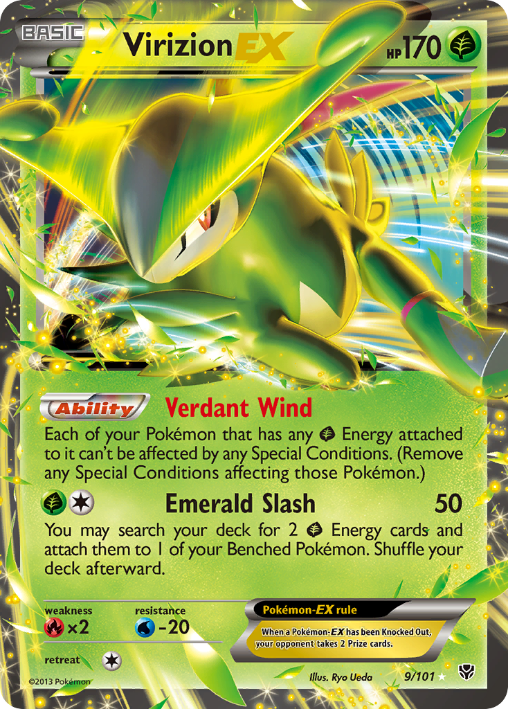 Virizion-EX 9 Rare Holo EX card from Plasma Blast