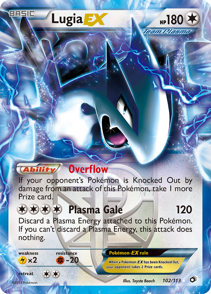 Lugia-EX 102 Rare Holo EX card from Legendary Treasures