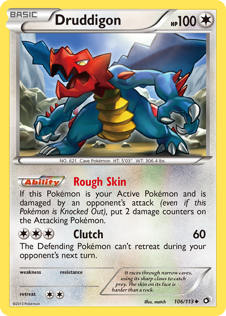 Druddigon 106/113 Uncommon card from Legendary Treasures