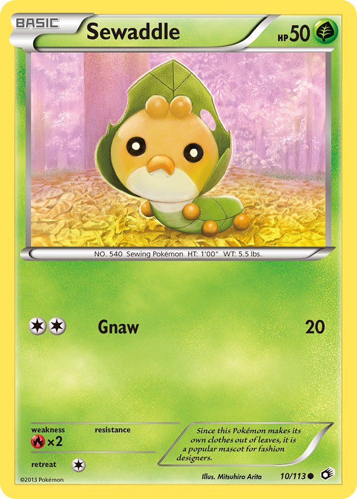 Sewaddle 10/113 Common card from Legendary Treasures