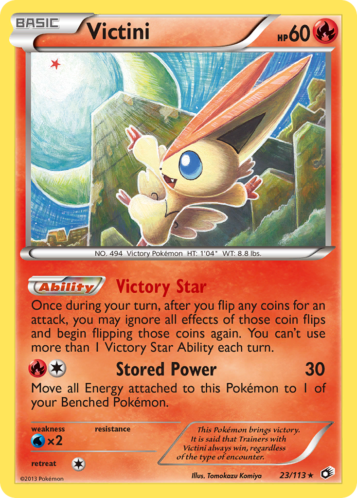 Victini 23 Rare Holo card from Legendary Treasures
