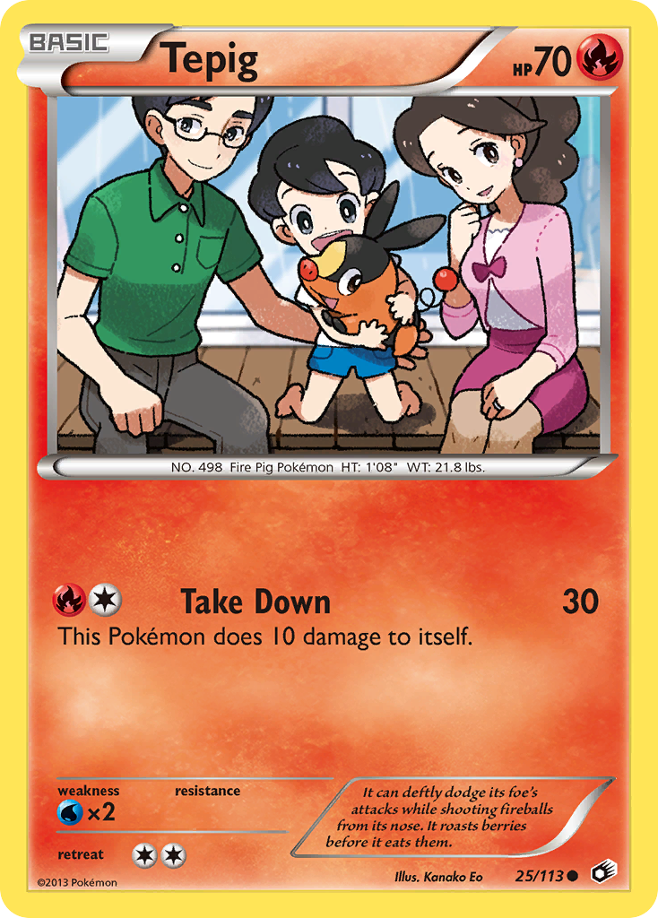 Tepig 25/113 Common card from Legendary Treasures