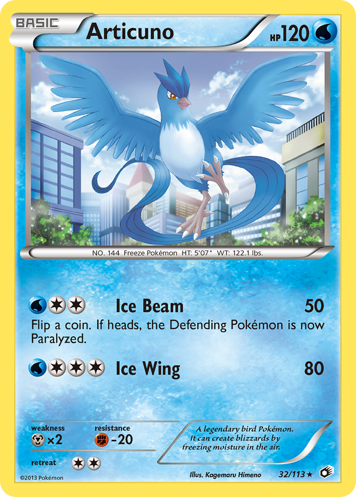 Articuno 32 Rare Holo card from Legendary Treasures