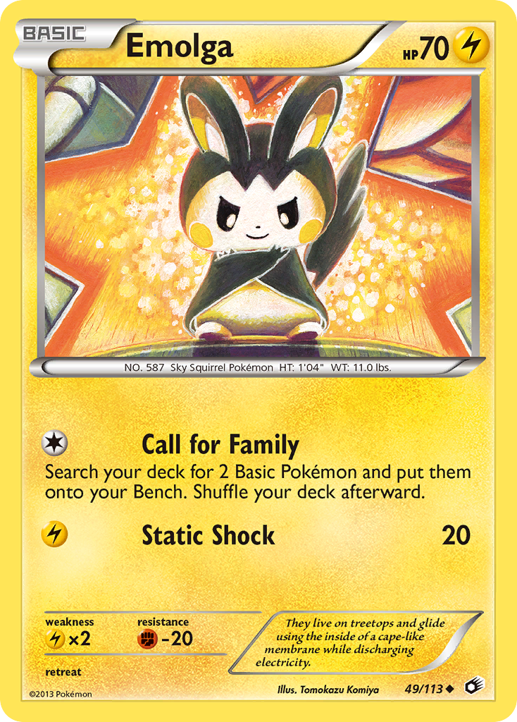 Emolga 49/113 Uncommon card from Legendary Treasures