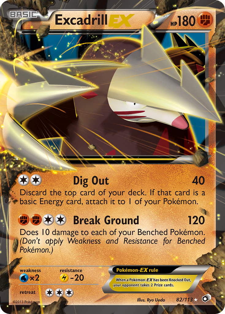Excadrill-EX 82 Rare Holo EX card from Legendary Treasures