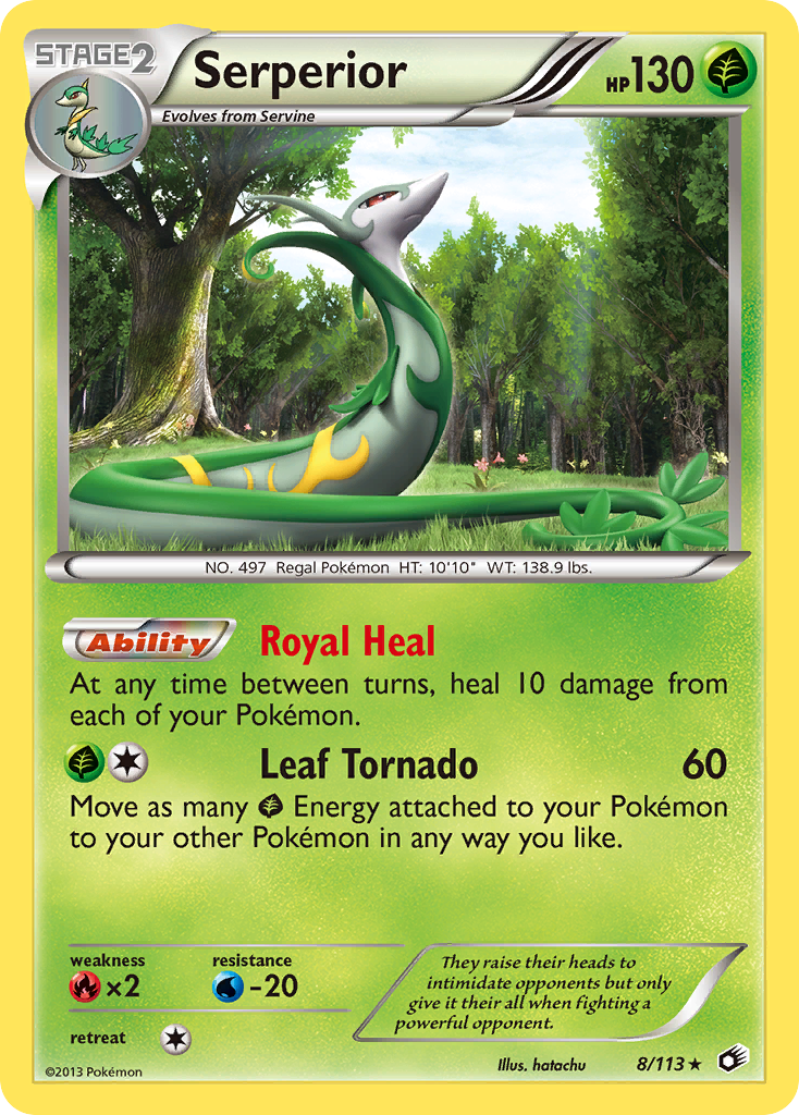 Serperior 8 Rare Holo card from Legendary Treasures