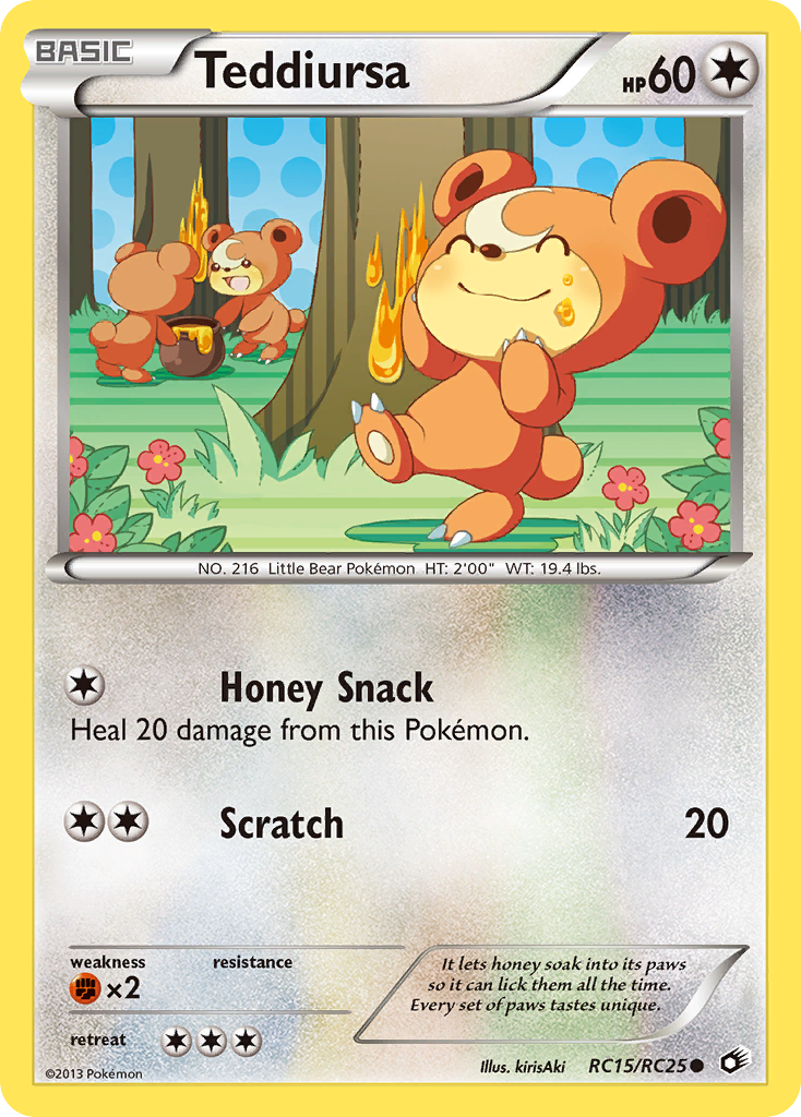 Teddiursa RC15 Common card from Legendary Treasures