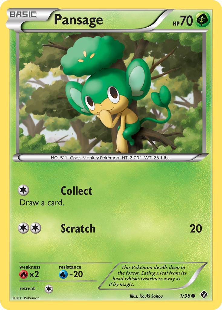 Pansage 1 Common card from Emerging Powers