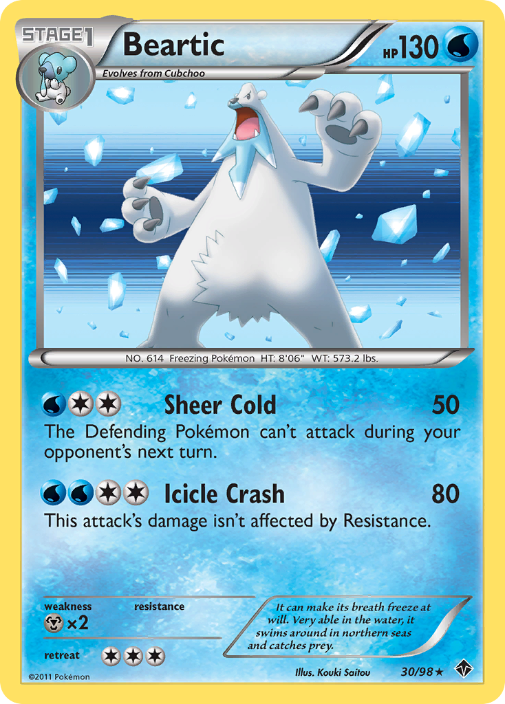 Beartic 30 Rare Holo card from Emerging Powers