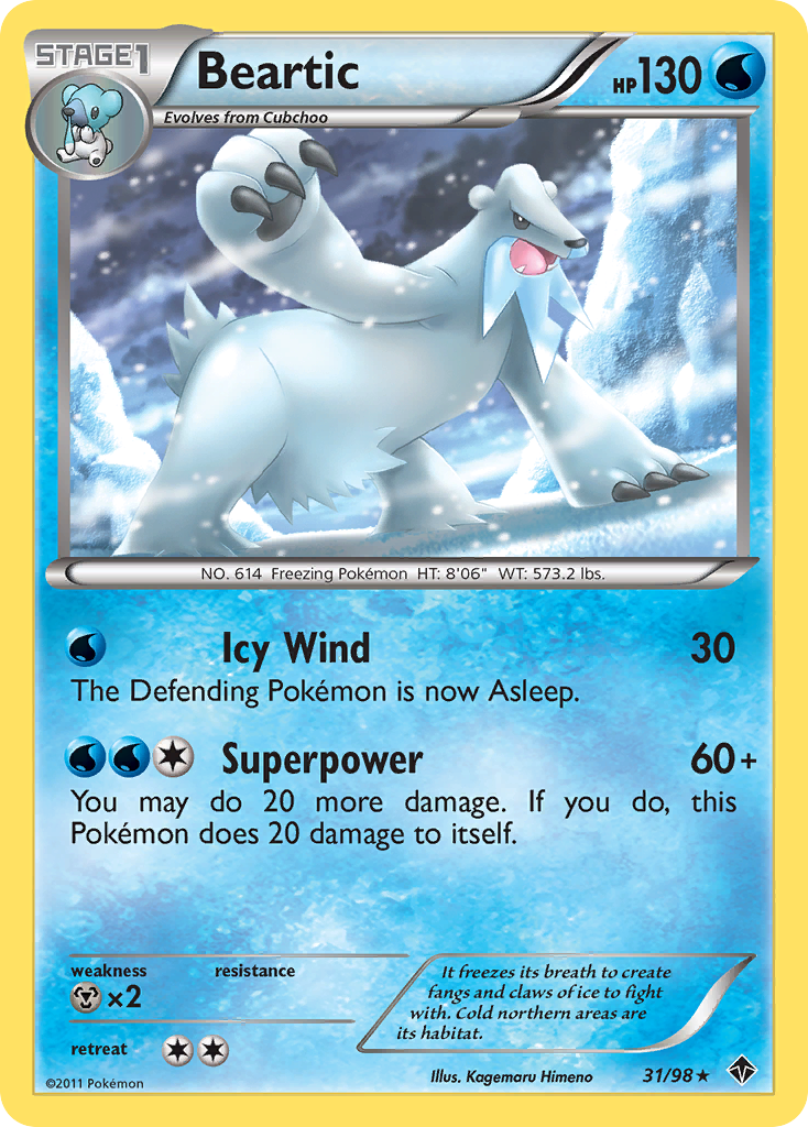 Beartic 31 Rare card from Emerging Powers