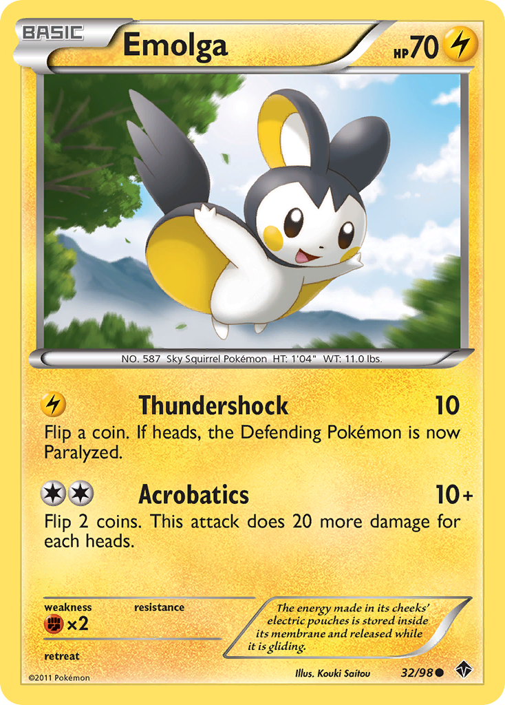 Emolga 32 Common card from Emerging Powers