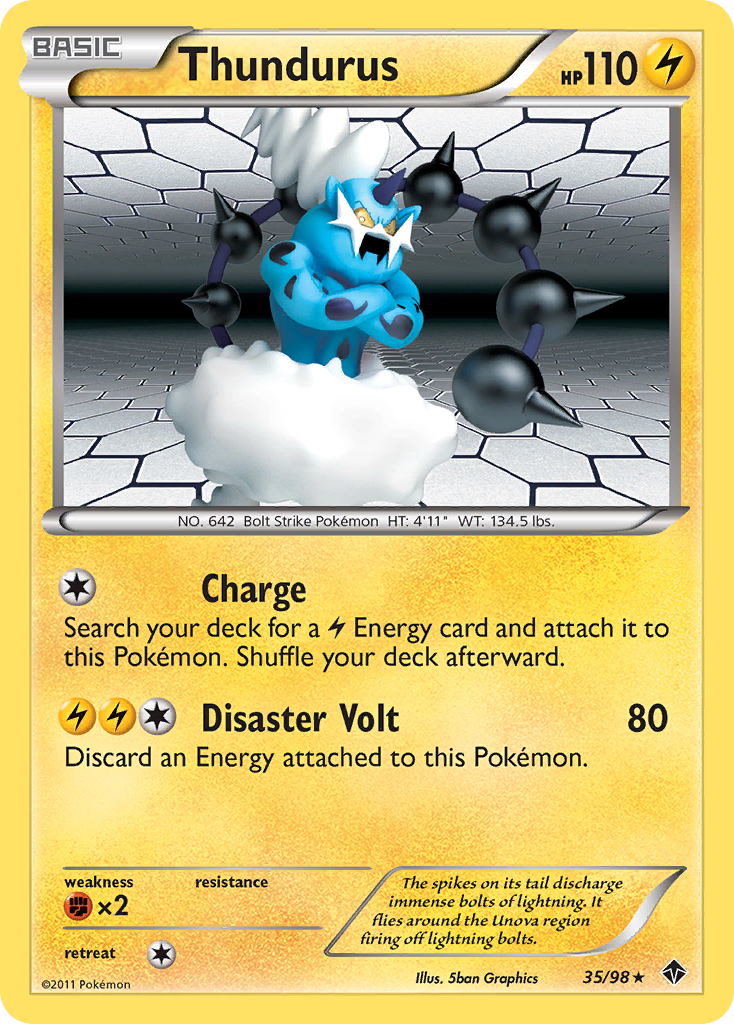 Thundurus 35 Rare Holo card from Emerging Powers