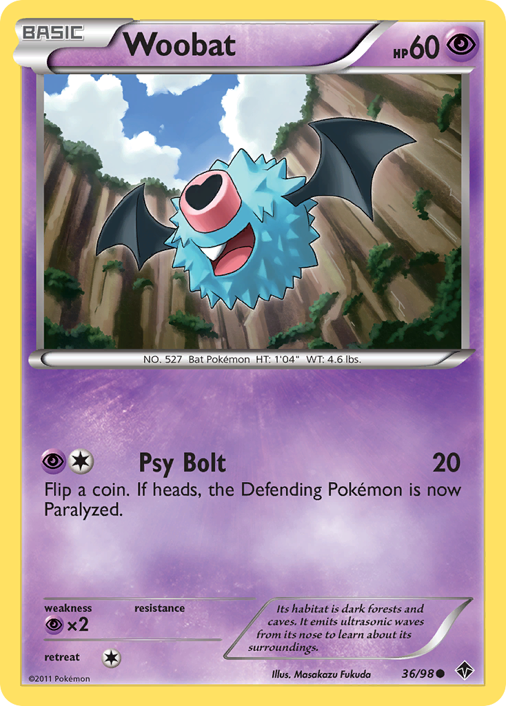 Woobat 36 Common card from Emerging Powers
