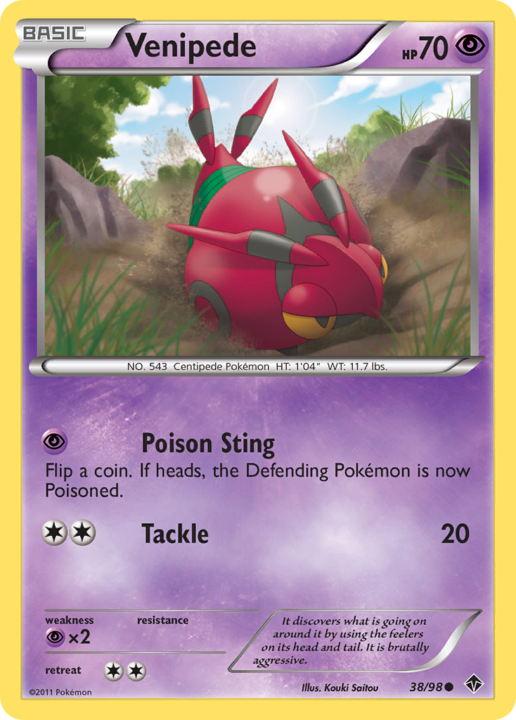 Venipede 38 Common card from Emerging Powers