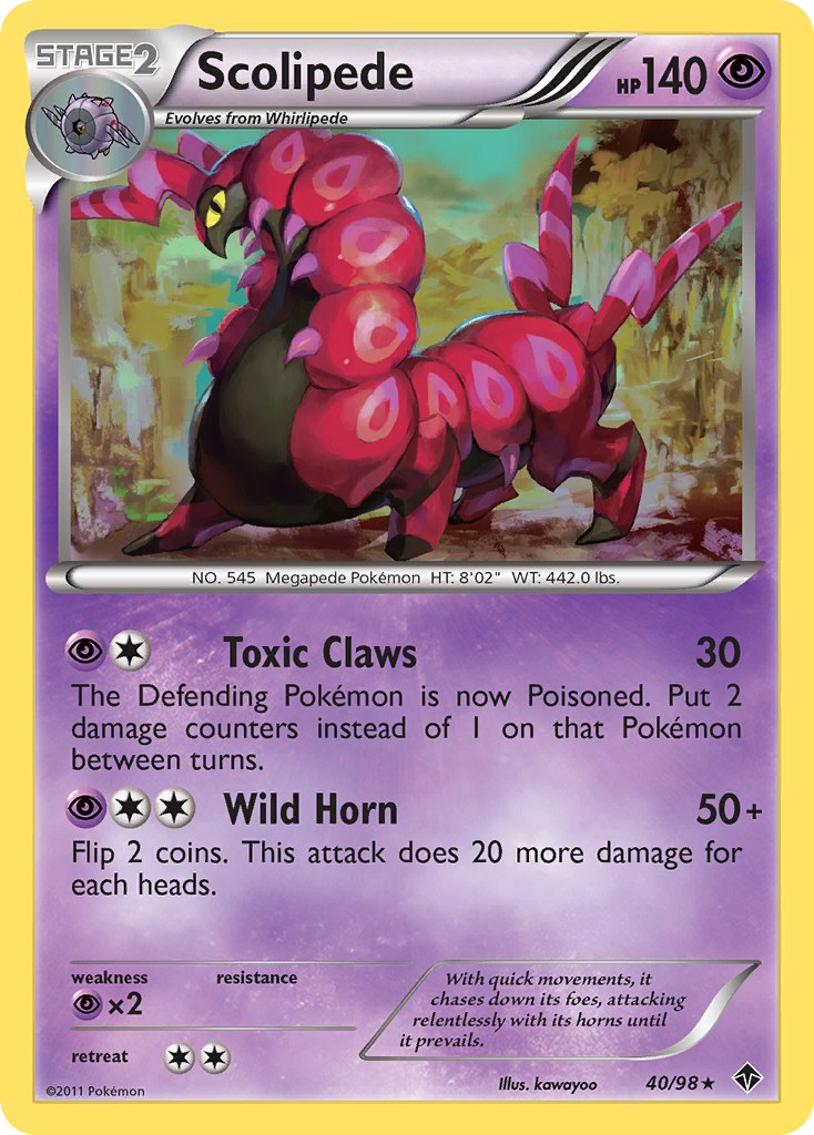 Scolipede 40 Rare card from Emerging Powers