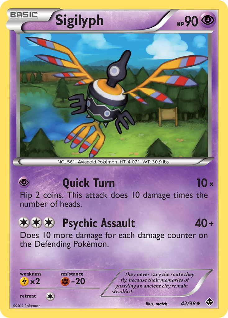 Sigilyph 42 Uncommon card from Emerging Powers