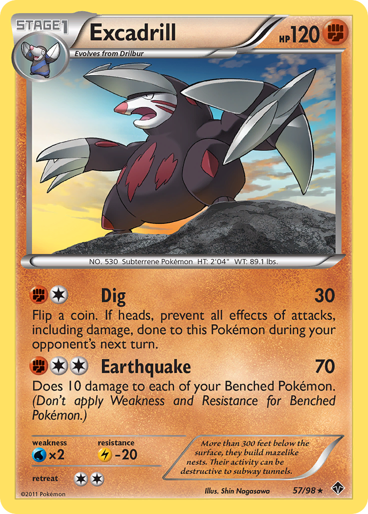 Excadrill 57 Rare card from Emerging Powers
