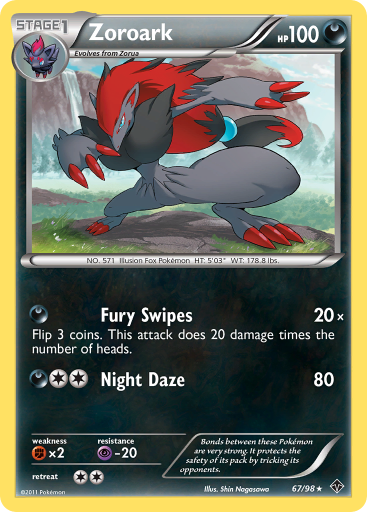 Zoroark 67/98 Rare Holo card from Emerging Powers
