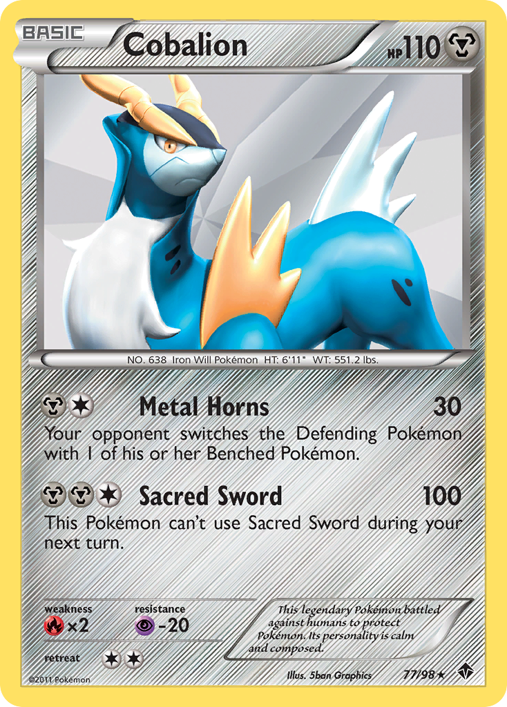 Cobalion 77 Rare Holo card from Emerging Powers