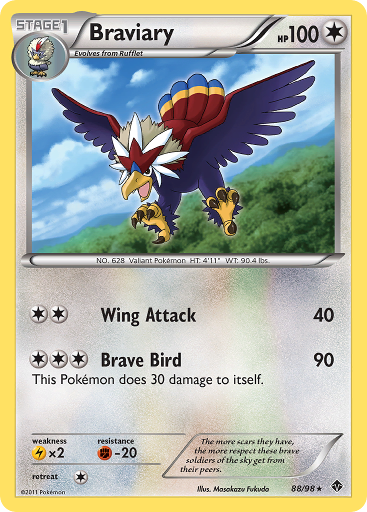Braviary 88/98 Rare Holo card from Emerging Powers
