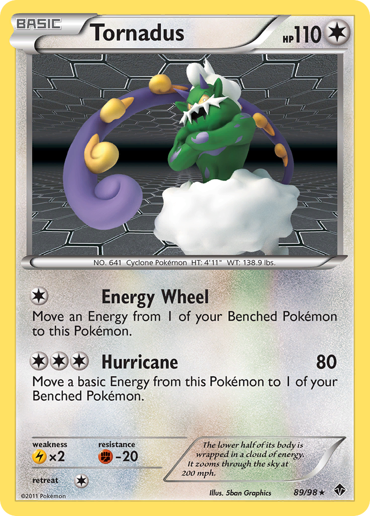 Tornadus 89 Rare Holo card from Emerging Powers