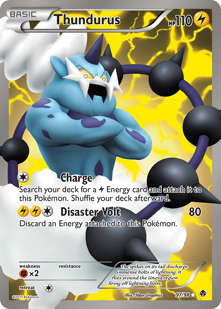 Thundurus 97/98 Rare Ultra card from Emerging Powers
