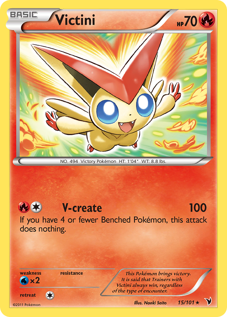 Victini 15 Rare Holo card from Noble Victories