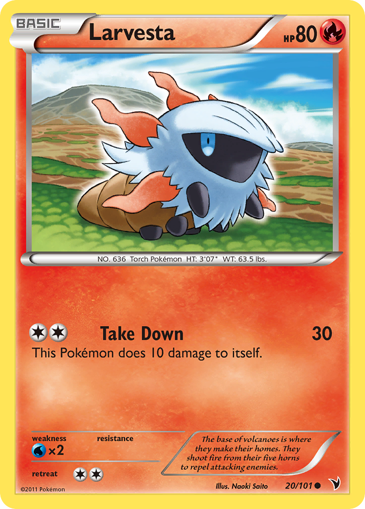 Larvesta 20 Common card from Noble Victories