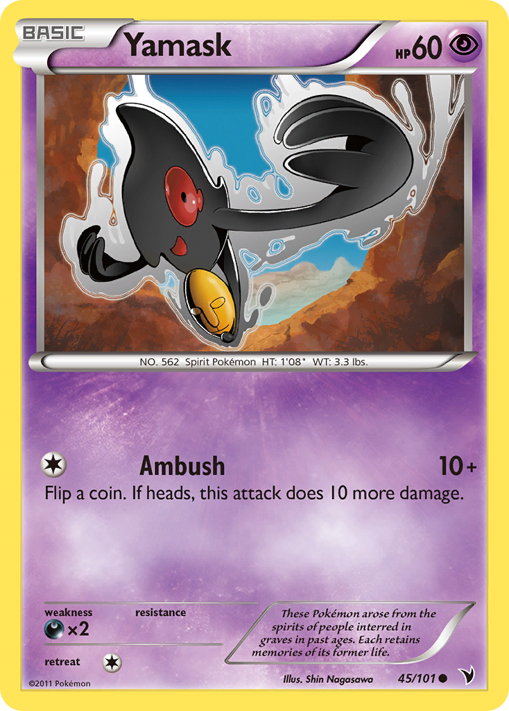 Yamask 45 Common card from Noble Victories