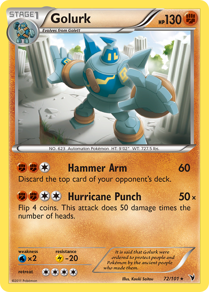 Golurk 72 Rare card from Noble Victories