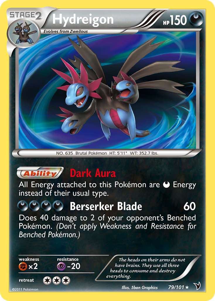 Hydreigon 79 Rare Holo card from Noble Victories