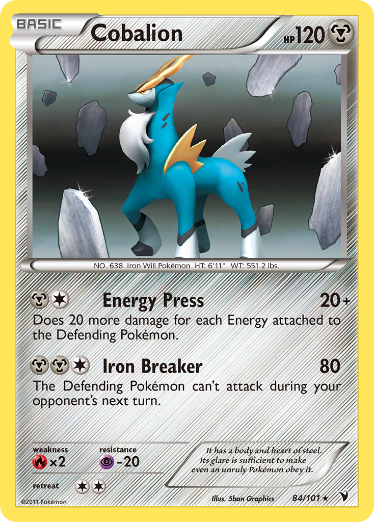 Cobalion 84 Rare Holo card from Noble Victories