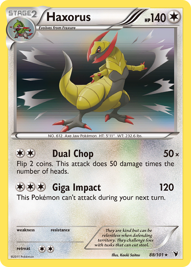 Haxorus 88 Rare Holo card from Noble Victories