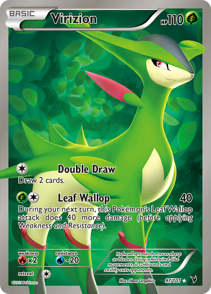 Virizion 97 Rare Ultra card from Noble Victories