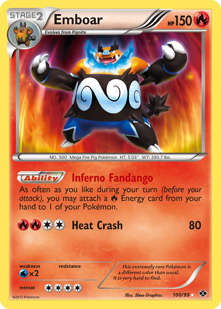 Emboar 100/99 Rare Secret card from Next Destinies