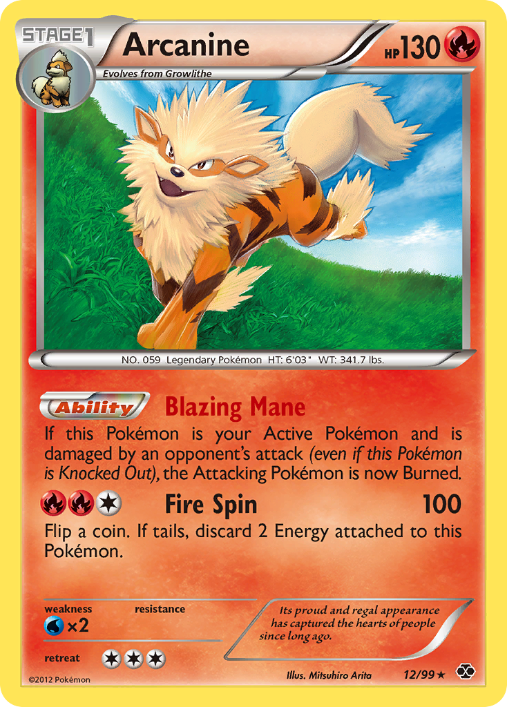 Arcanine 12 Rare card from Next Destinies