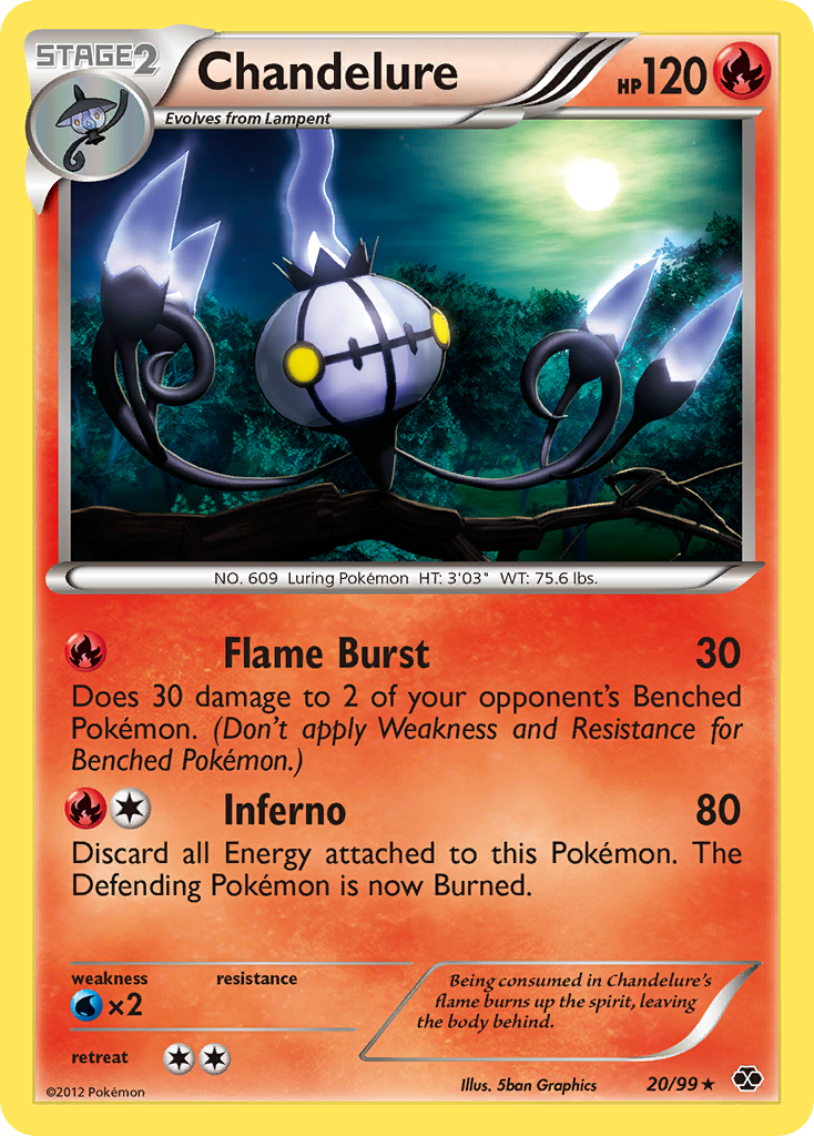 Chandelure 20/99 Rare Holo card from Next Destinies