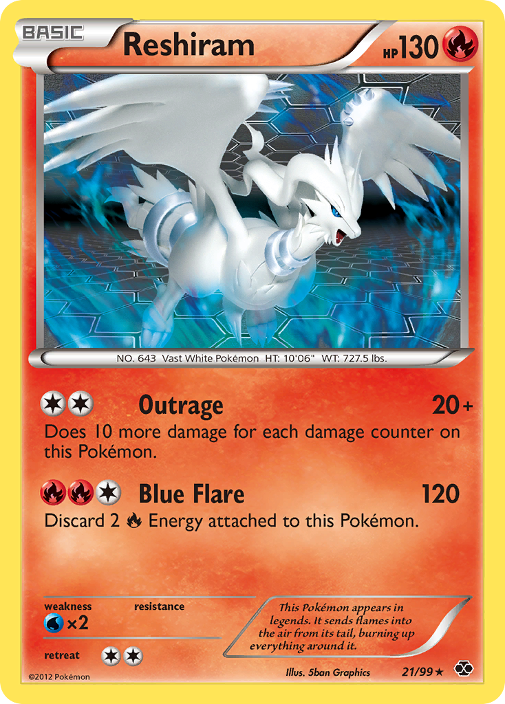 Reshiram 21/99 Rare card from Next Destinies