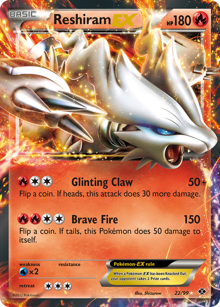 Reshiram-EX 22 Rare Holo EX card from Next Destinies