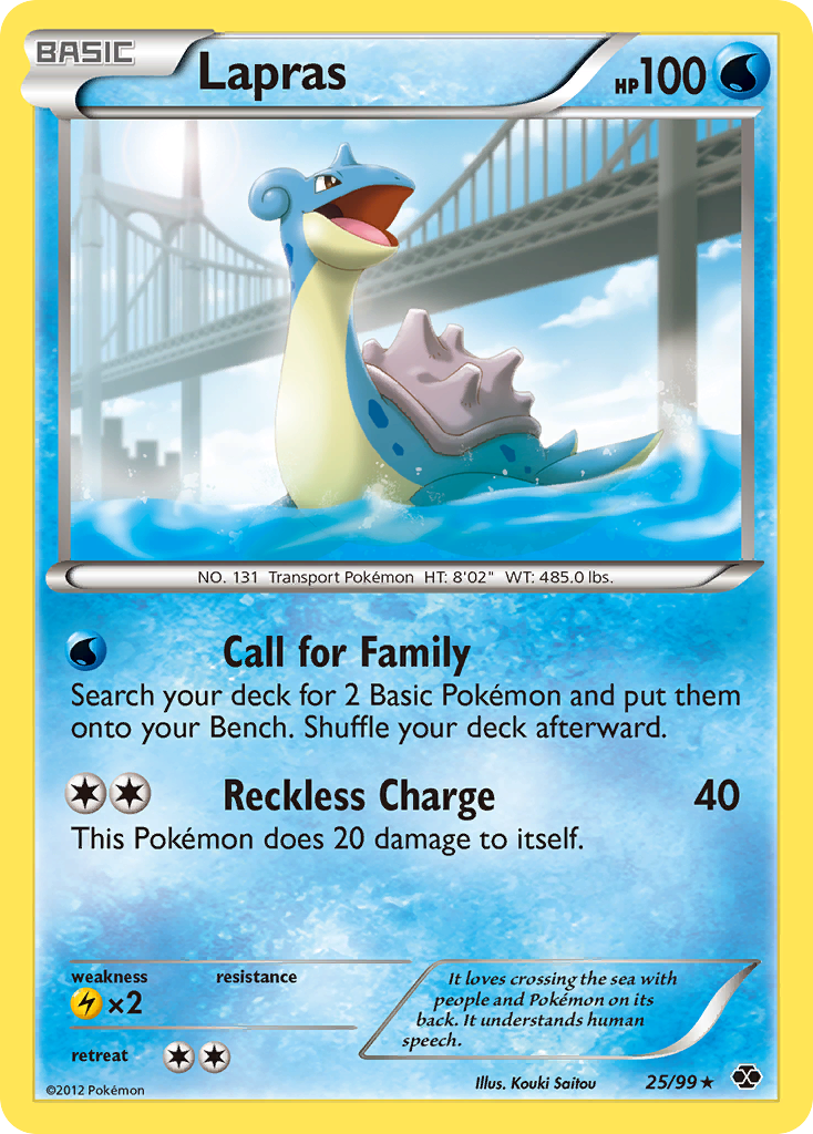 Lapras 25/99 Rare card from Next Destinies