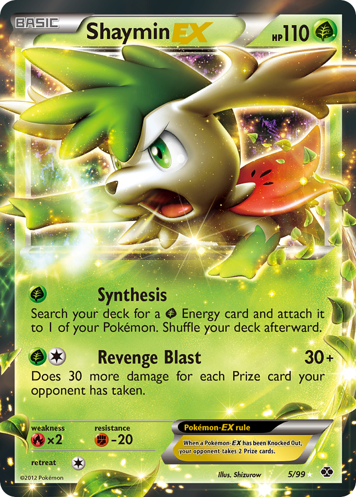 Shaymin-EX 5 Rare Holo EX card from Next Destinies