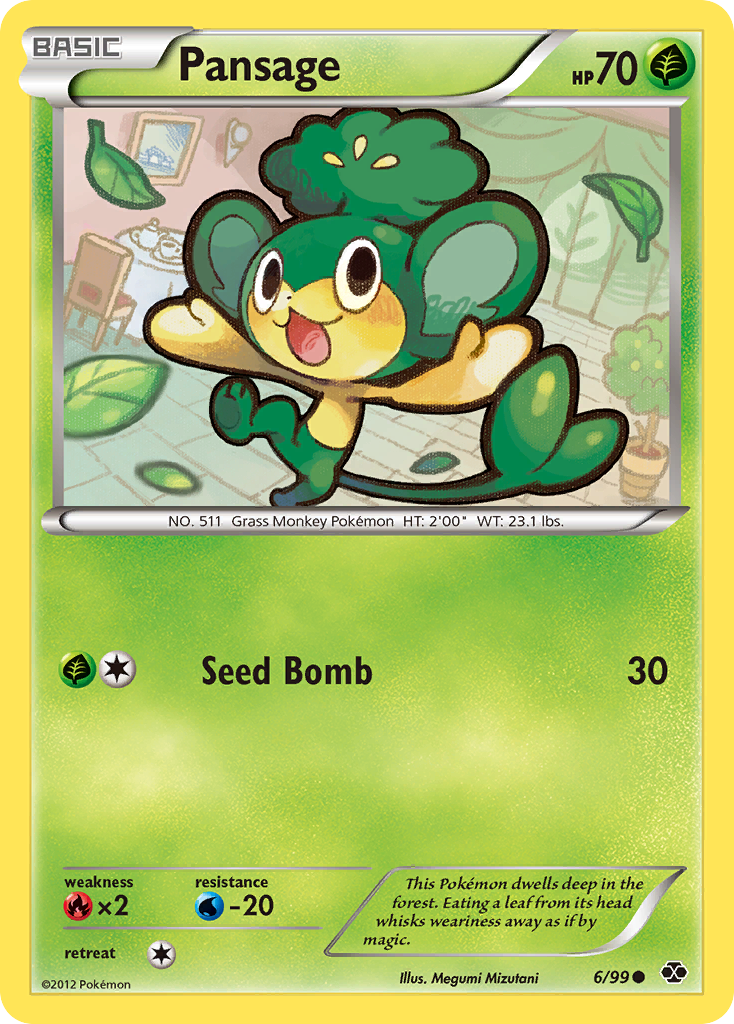 Pansage 6/99 Common card from Next Destinies