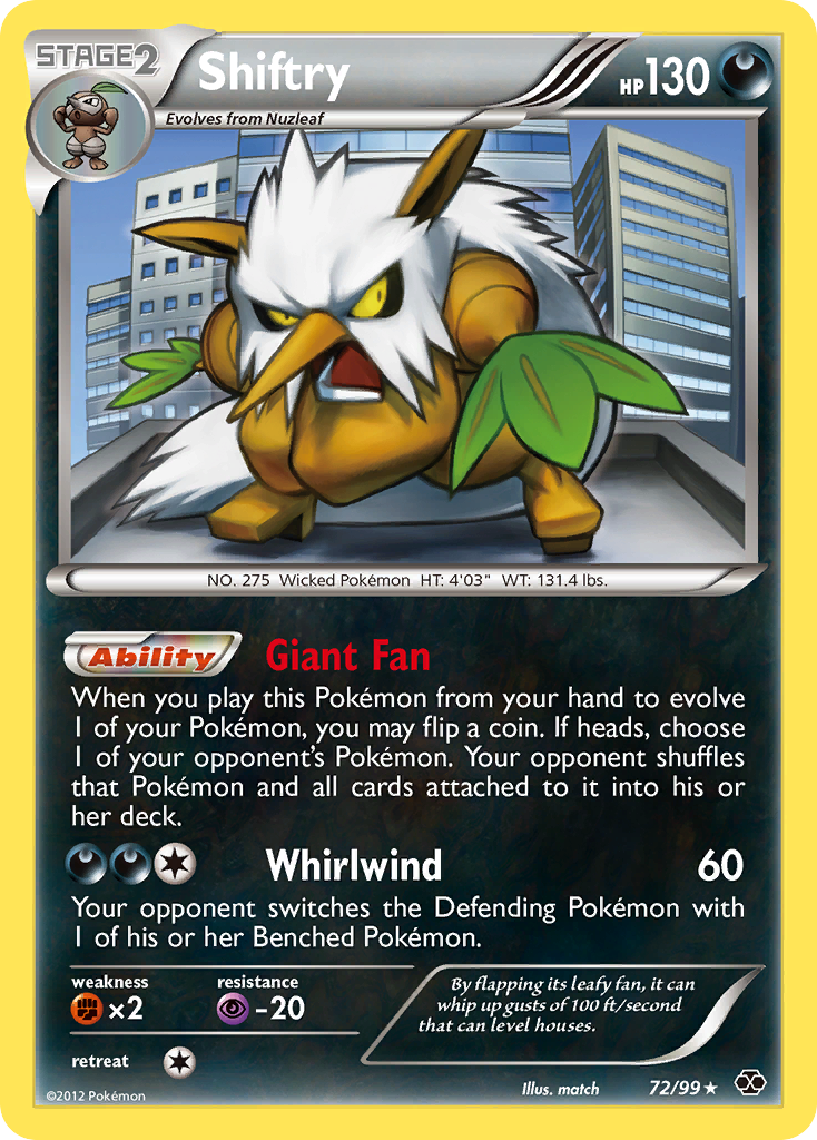 Shiftry 72/99 Rare card from Next Destinies