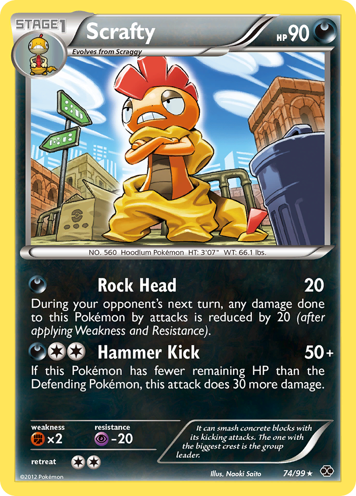 Scrafty 74 Rare Holo card from Next Destinies